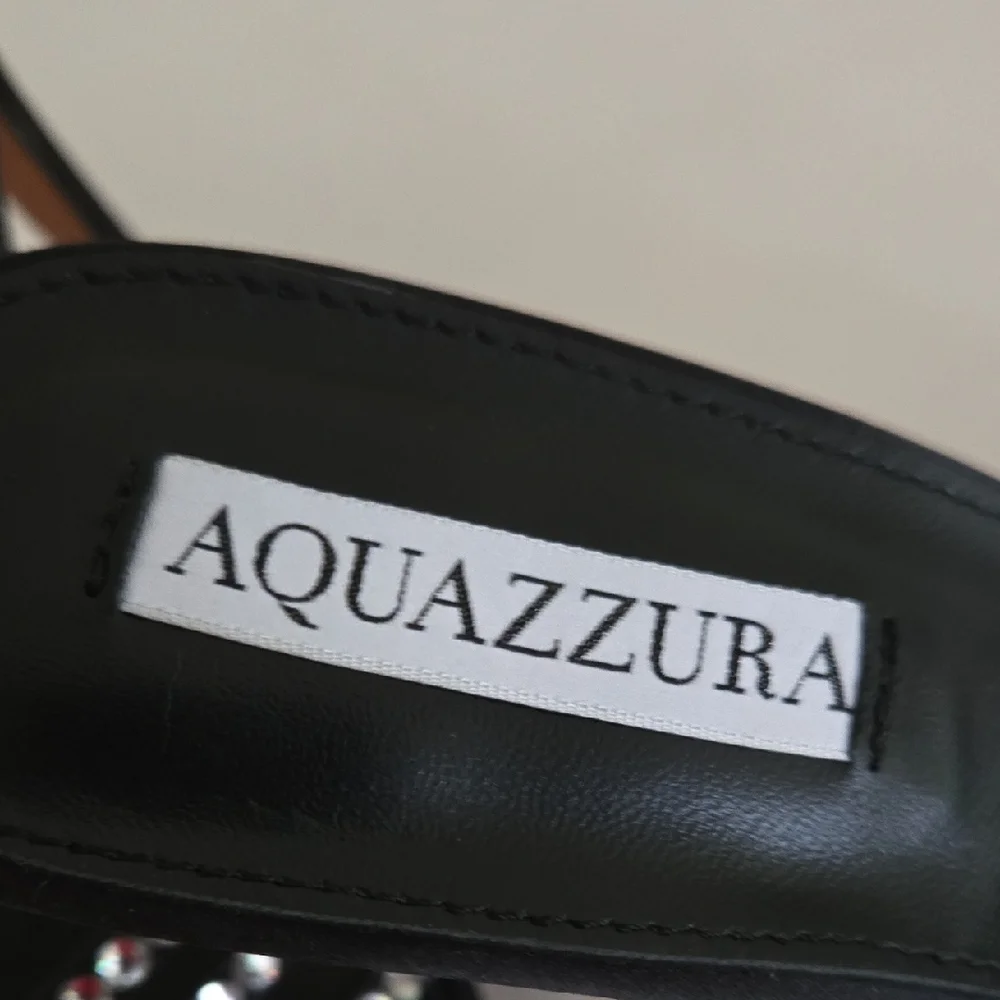 Aquazzura Black Heels with Crystal Straps - Picture 2 of 9